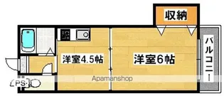 ロイヤルオークなかもず【205号室】の間取り