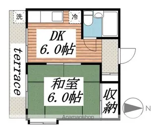 西部第3ハイツ【1階】の間取り