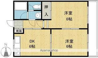 コスモハイツ亀川【1階】の間取り