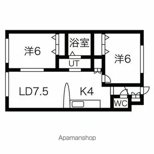 イーストウォームス【D号室】の間取り