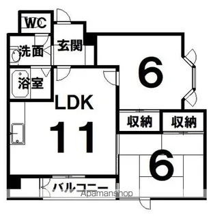 栄ハイツ(花園)【1階】の間取り