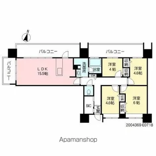照葉クロススタイル【7階】の間取り