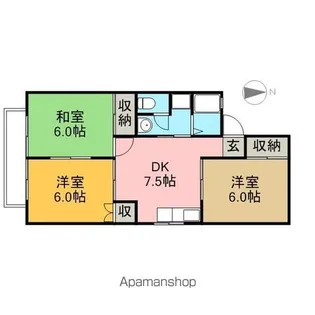 ヴィラ花の木【2階】の間取り