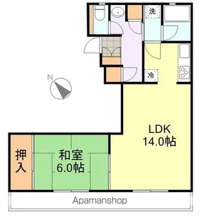 ロイヤルヒルズ台原Ⅰ【4階】の間取り