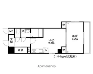 CITY SPIRE浜大津駅前【201号室】の間取り