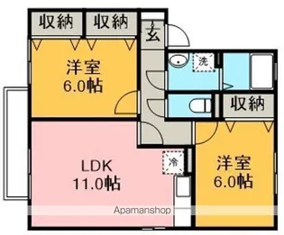 ウールクロッシェA【2階】の間取り