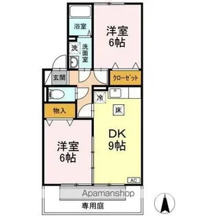 サニーハイツ B棟【1階】の間取り