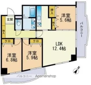 イデア—レ名島【4階】の間取り