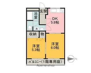 メゾンユニベール【2階】の間取り