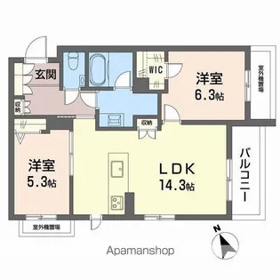 シャーメゾングランデ【2階】の間取り