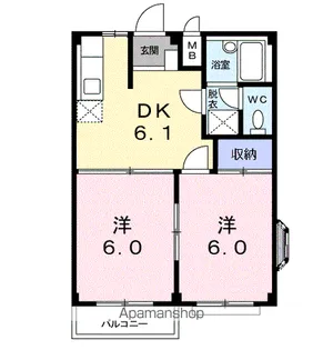 コーポサケンⅠ【1階】の間取り