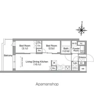 コンフォリア・リヴ南品川【1階】の間取り