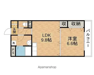 アバンセタカC【206号室】の間取り