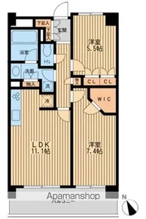 HF若林公園レジデンス【3階】の間取り