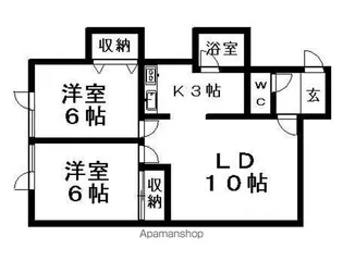 ローズハイム月寒【1階】の間取り