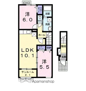 グレンジェルメA【2階】の間取り