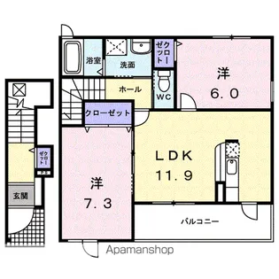 リガーレユーユー 2番館【2階】の間取り