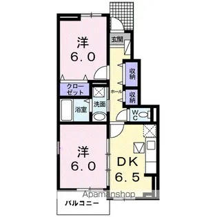 2DKの間取り画像