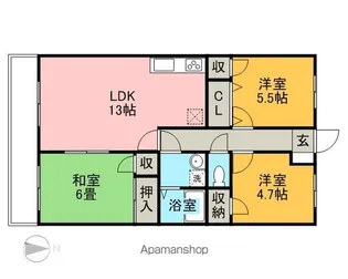 グランディール【3階】の間取り