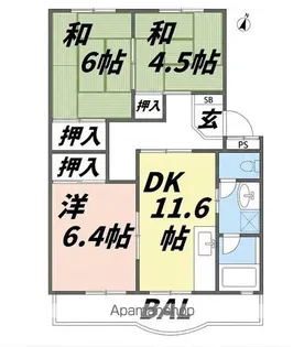 ローレルハイツ姫路天満【407号室号室】の間取り