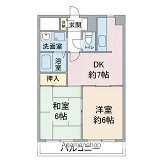 ソレイユ上社【6階】の間取り