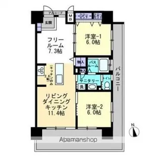 アルファライフ瓦町北【606号室】の間取り