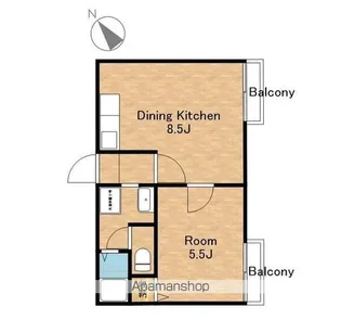 コーポ愛荘【202号室】の間取り