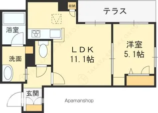 ティーエヌ伍番館【1階】の間取り