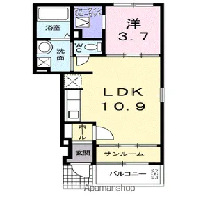 ティアモ・ローザ【1階】の間取り