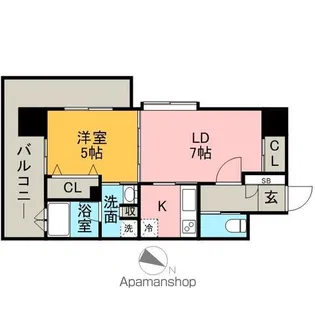 エンクレストベイ天神東【6階】の間取り