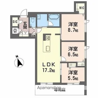 カーサ・レジデンス【1階】の間取り