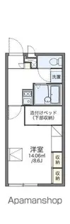 レオパレスアブニール 折立【117号室】の間取り
