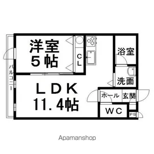 ヴァンドーム青葉【417号室】の間取り