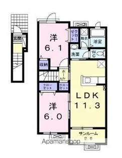 ラフォーレットDAI Ⅱ【2階】の間取り