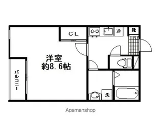 クレフラスト福祉大前ⅡA【2階】の間取り