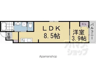 アドバンスコート四条堀川II【204号室】の間取り