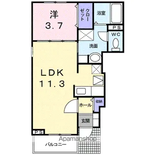 ムーンタウンB【1階】の間取り