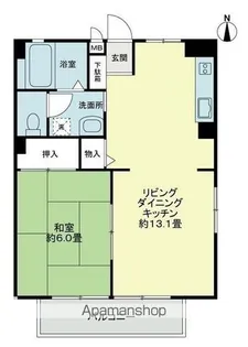 1LDKの間取り画像