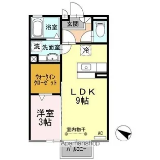 ラヴリィ・パートナー AB【2階】の間取り