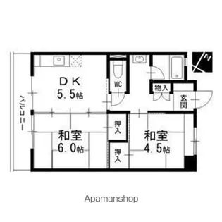 楠団地【708号室】の間取り