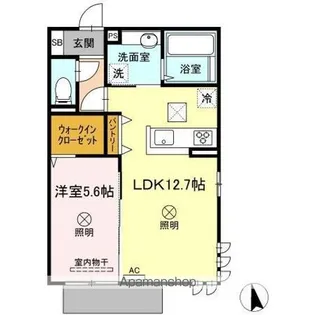 パーク倉敷【1階】の間取り