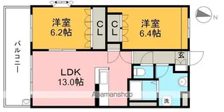 プランドール朝倉【3階】の間取り
