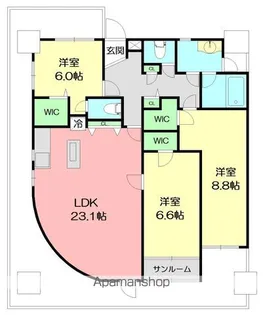 ラトゥール レジュモー【10階】の間取り