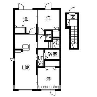 ひばりヶ丘レジデンスB棟【2階】の間取り