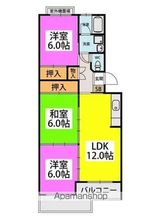 出島コーポⅡ【2階】の間取り