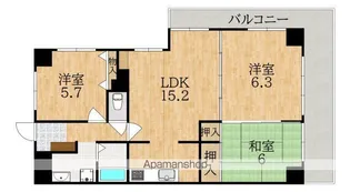 サザンヒルズ学園前5番館【3階】の間取り