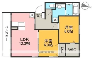 プランドール朝倉東町【2階】の間取り