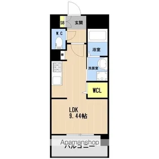 LIBTH箱崎1丁目186【402号室】の間取り