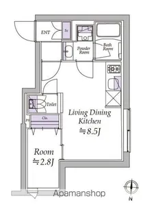アトリオフラッツ清澄白河【1階】の間取り