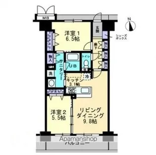 アルファライフ中央通り【202号室】の間取り